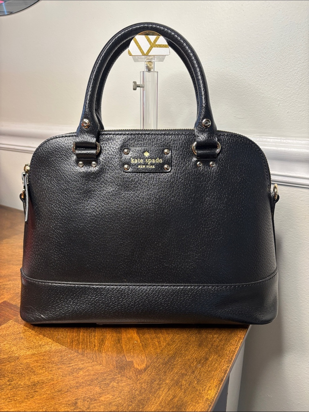 Kate Spade Wellesley Small Rachelle Black Pebbled Leather Satchel - Picture 2 of 16